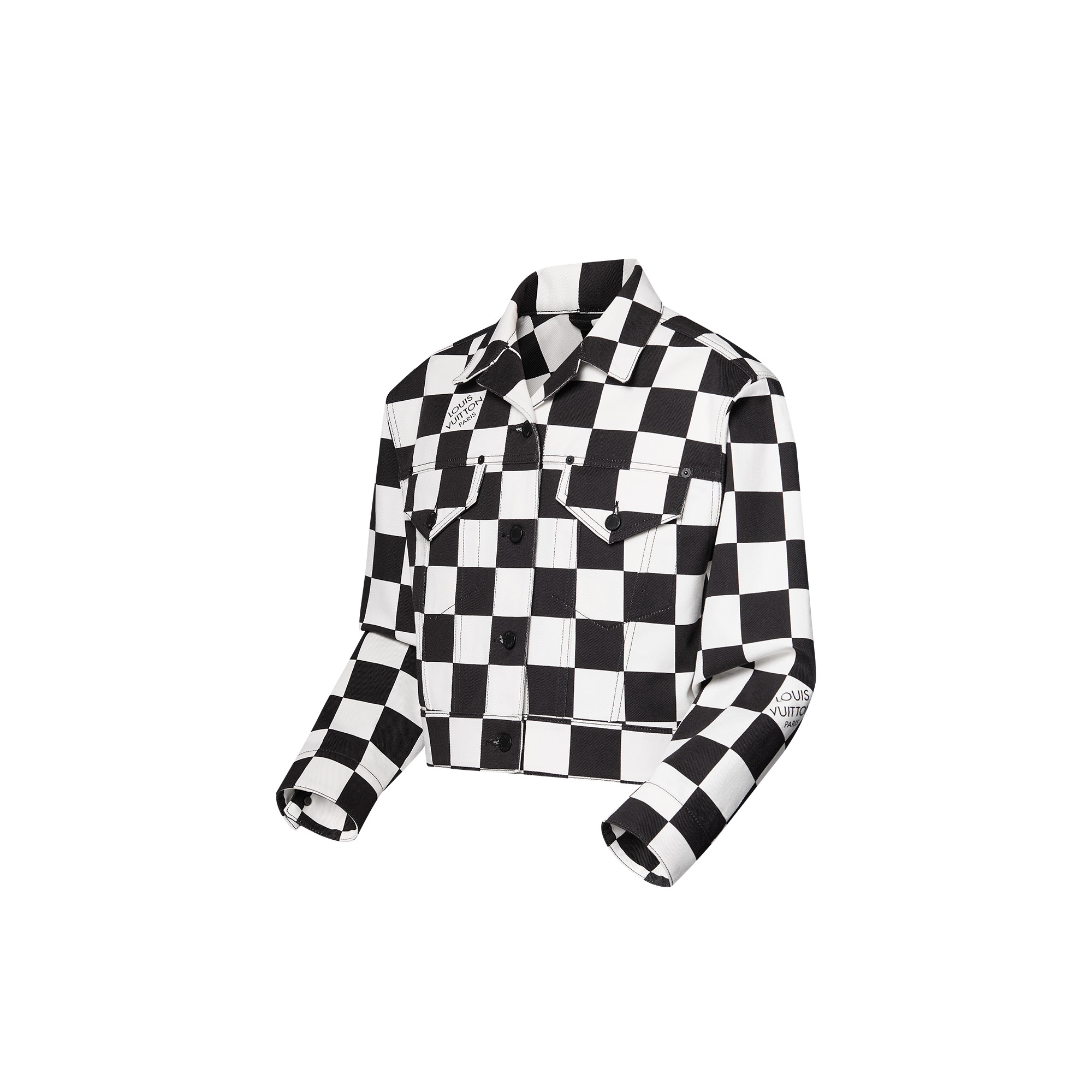 Cropped Damier Denim Jacket - 2