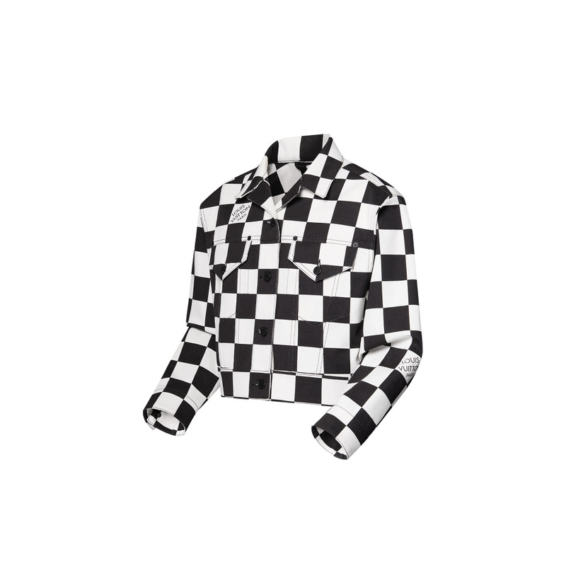 Louis Vuitton Cropped Damier Denim Jacket outlook