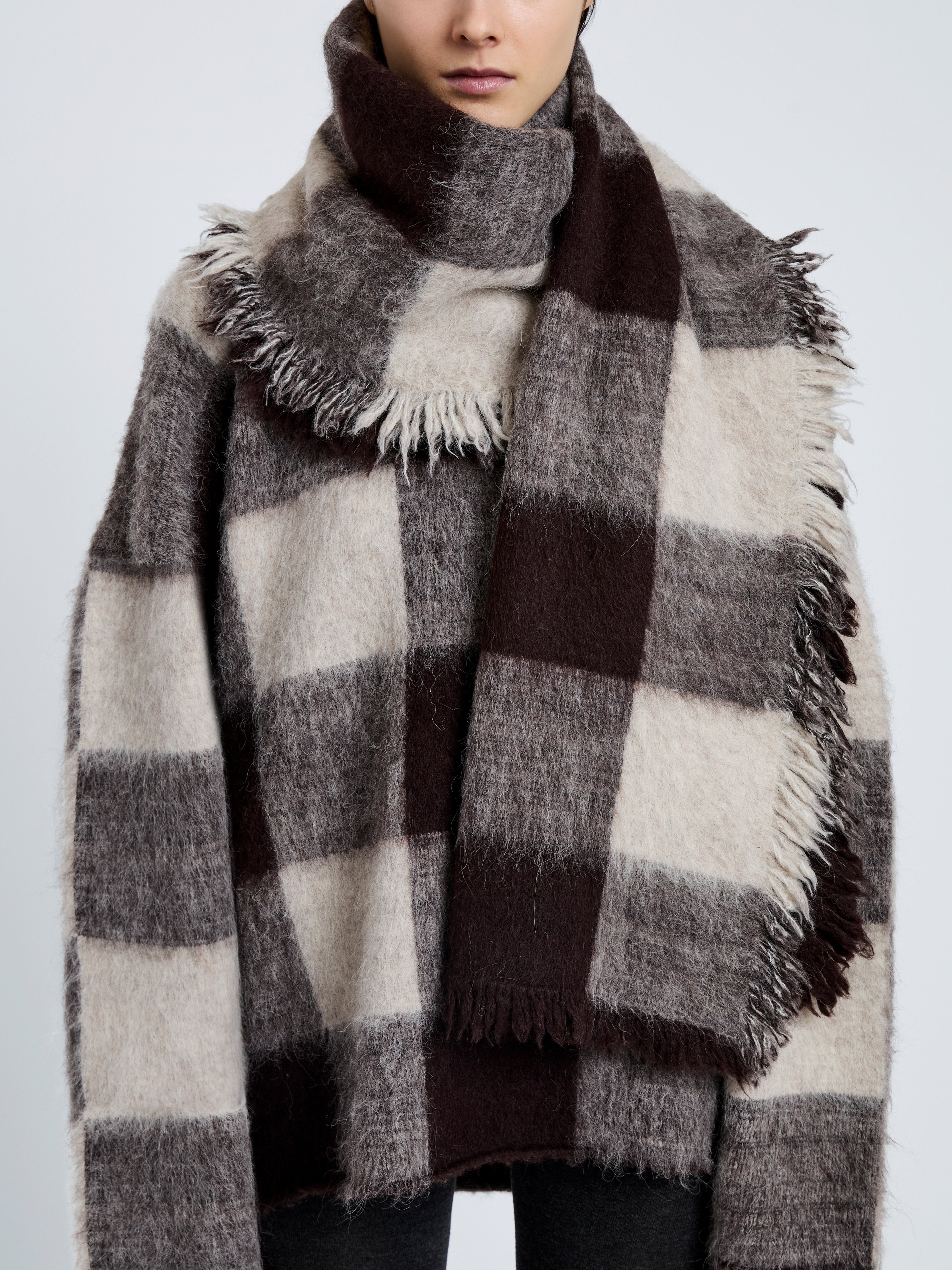 Kai Scarf in Brushed Glenplaid Knit - 2