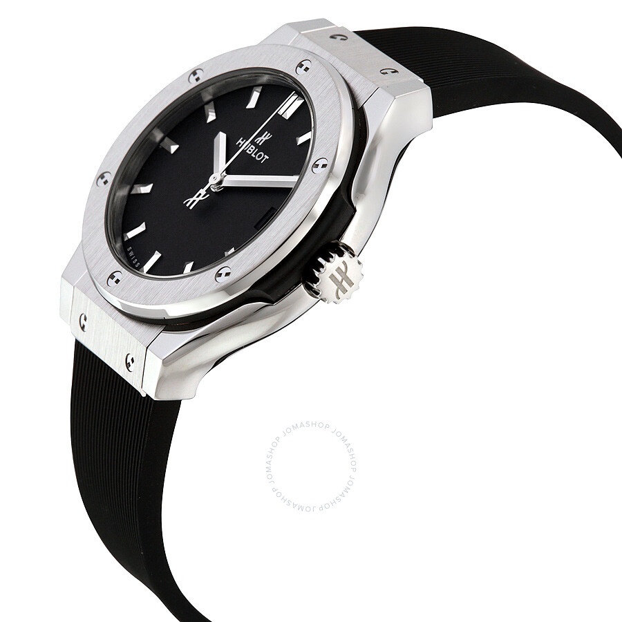 Hublot Classic Fusion Titanium Black Dial Black Rubber Ladies Watch 581NX1171RX - 2
