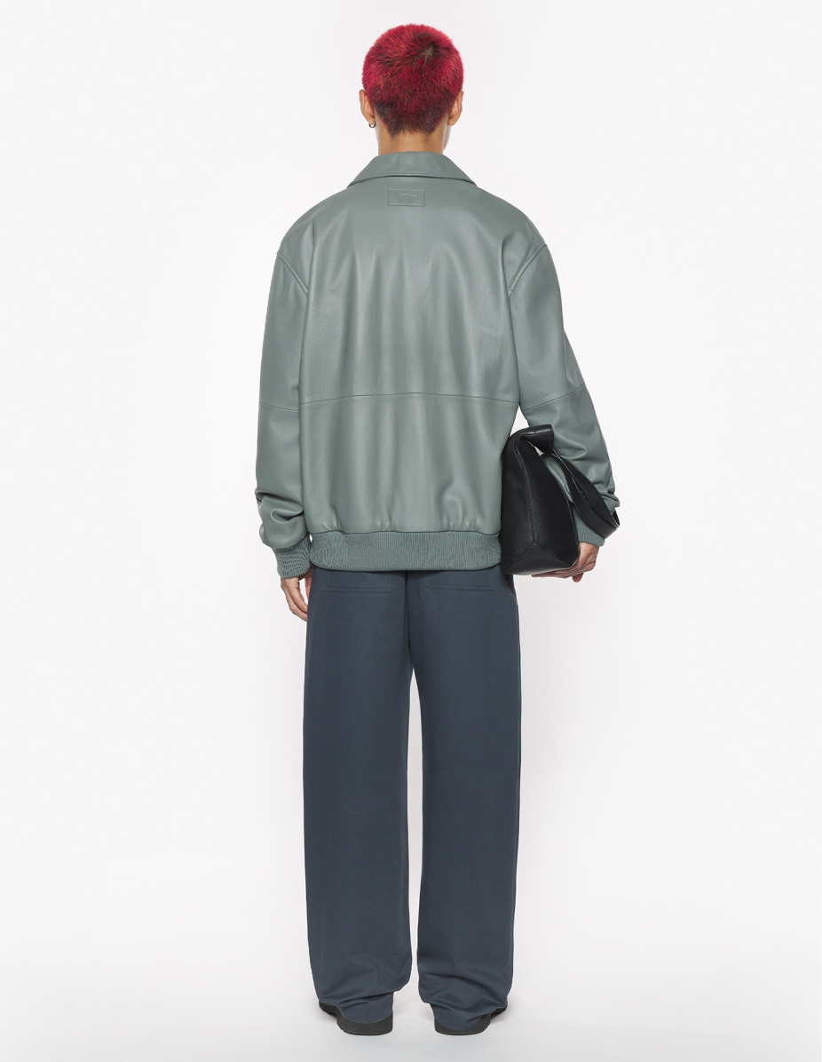 ZIPPED LEATHER BLOUSON - 5