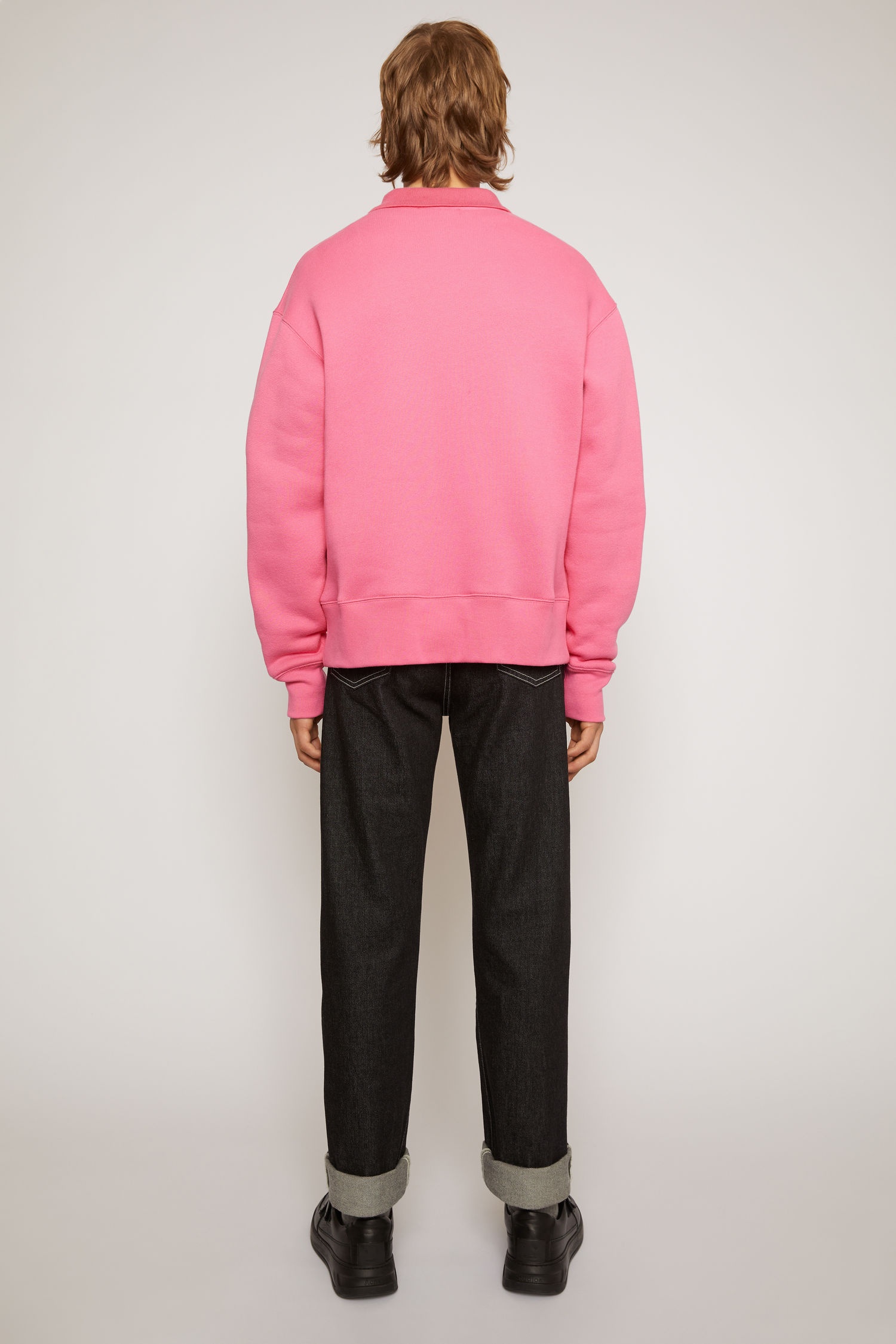 Oversized point collar sweatshirt bubblegum pink - 3