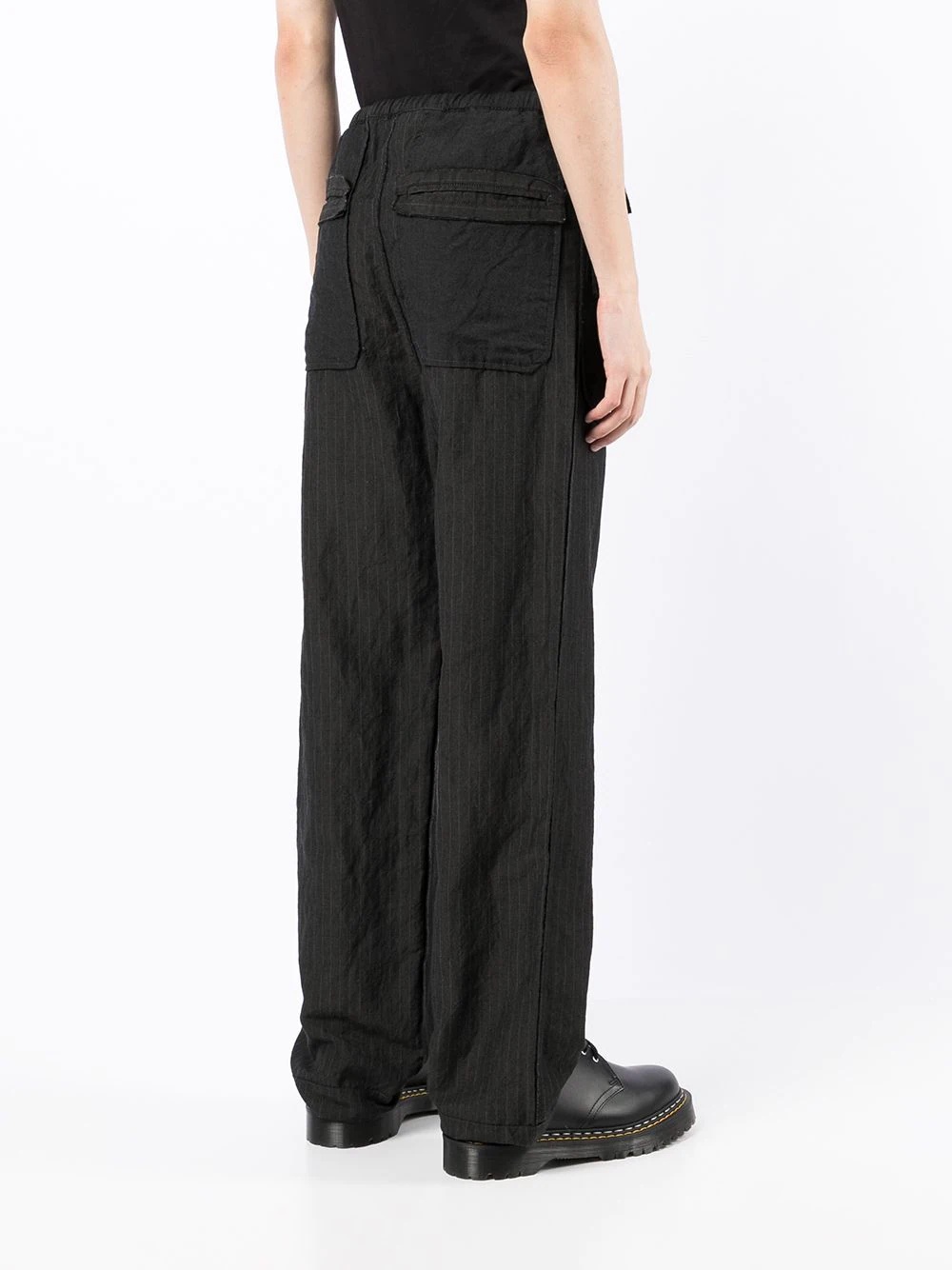 pinstripe straight-leg trousers - 4