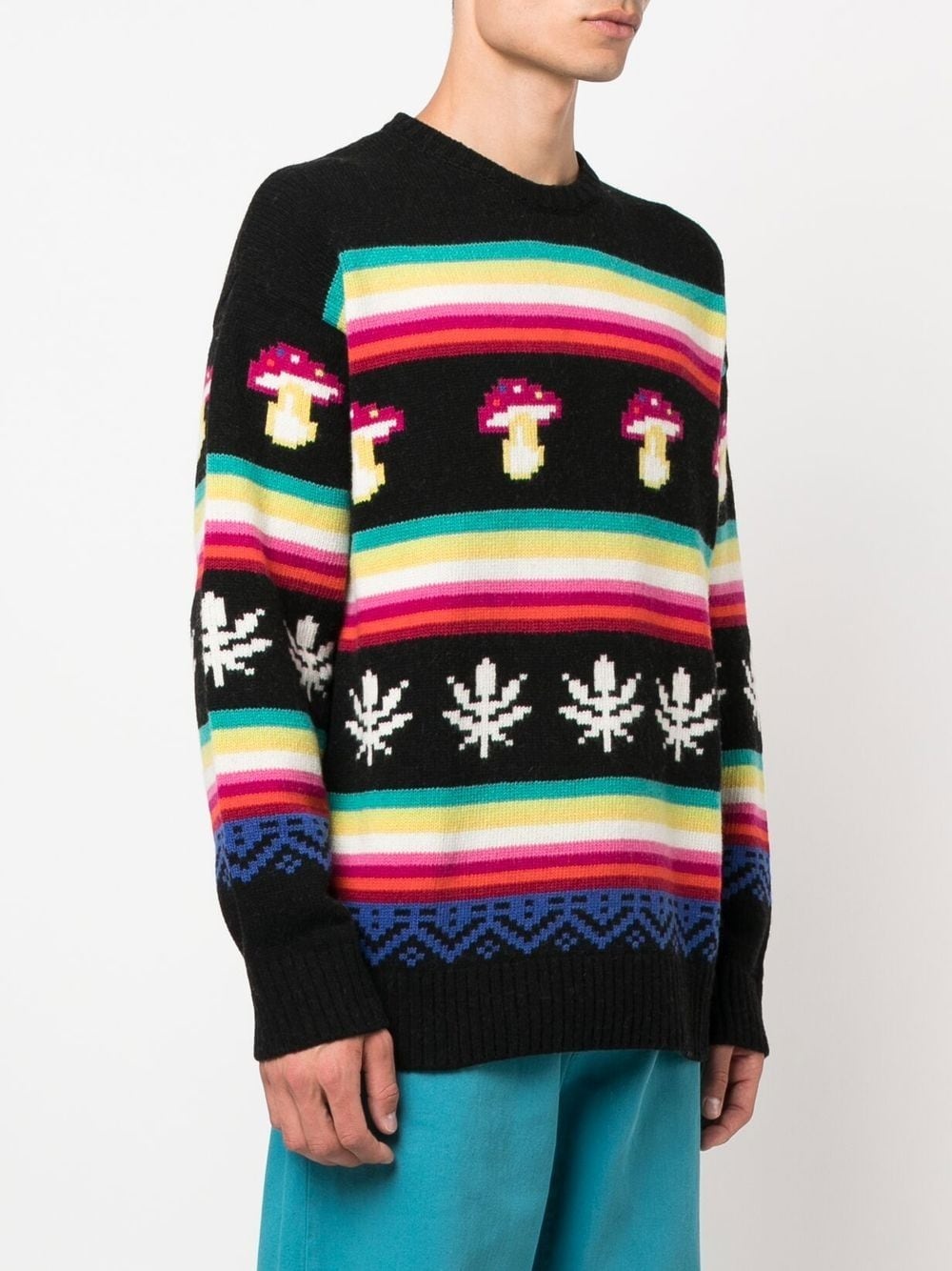 patterned jacquard crew-neck jumper - 3