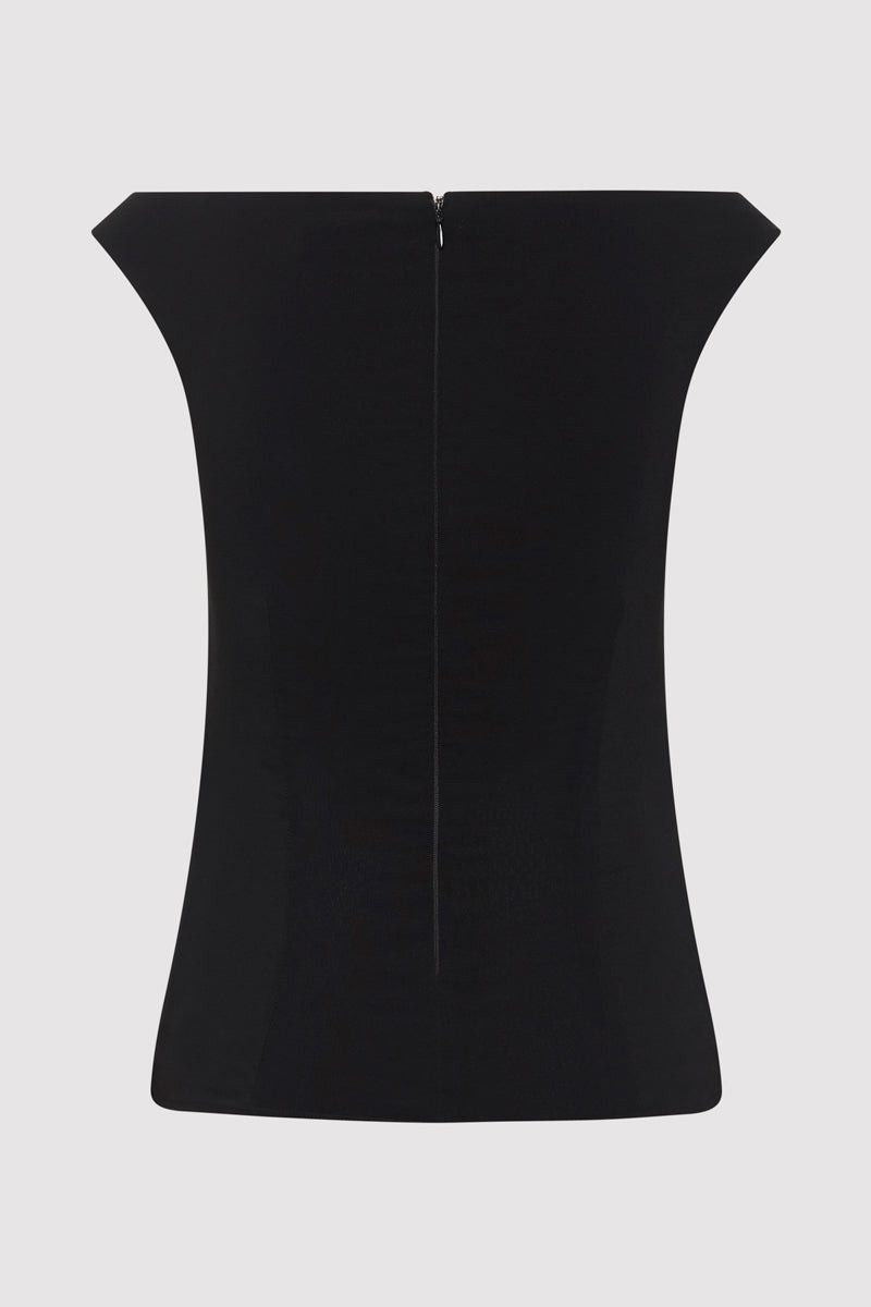 ST. AGNI Slim Bateau Top - Black outlook