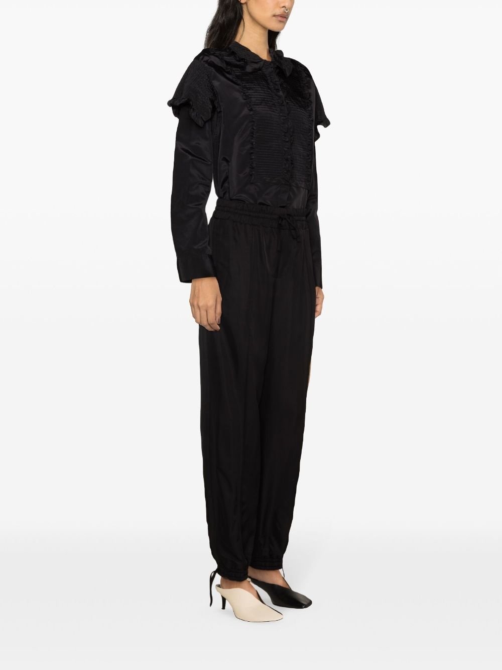 drawstring-waist tapered trousers - 3