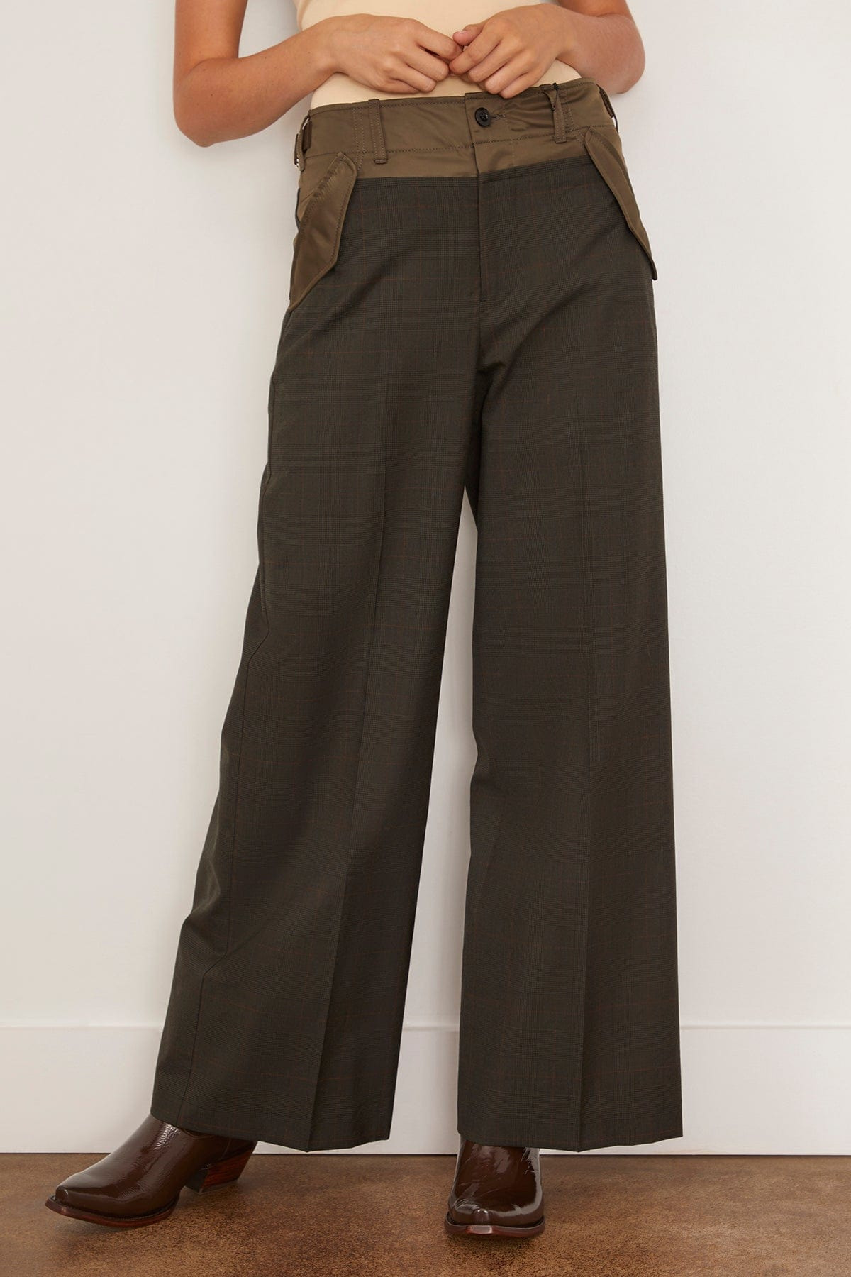 Glen Check Pants in Khaki - 3