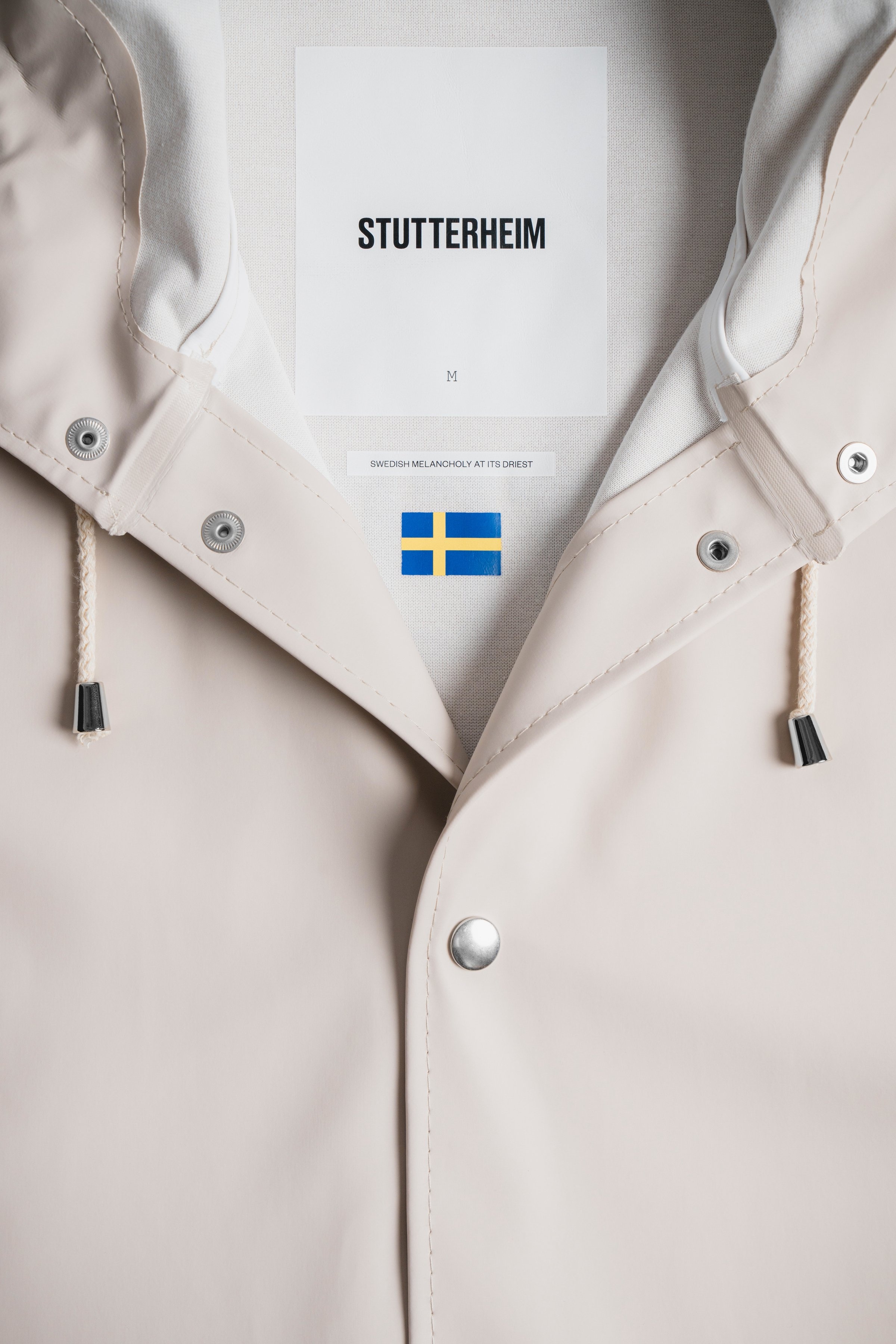 Stockholm Long Print Raincoat Light Sand - 9