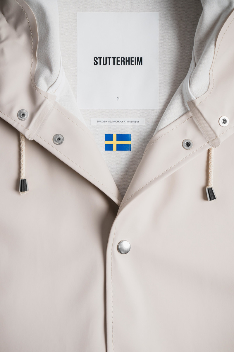 Stockholm Long Print Raincoat Light Sand 8