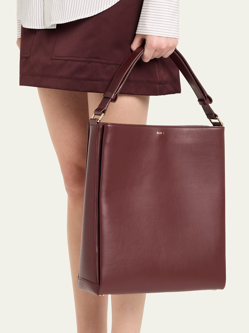 Plan C Folded Tote Bag in Vitello Leather outlook