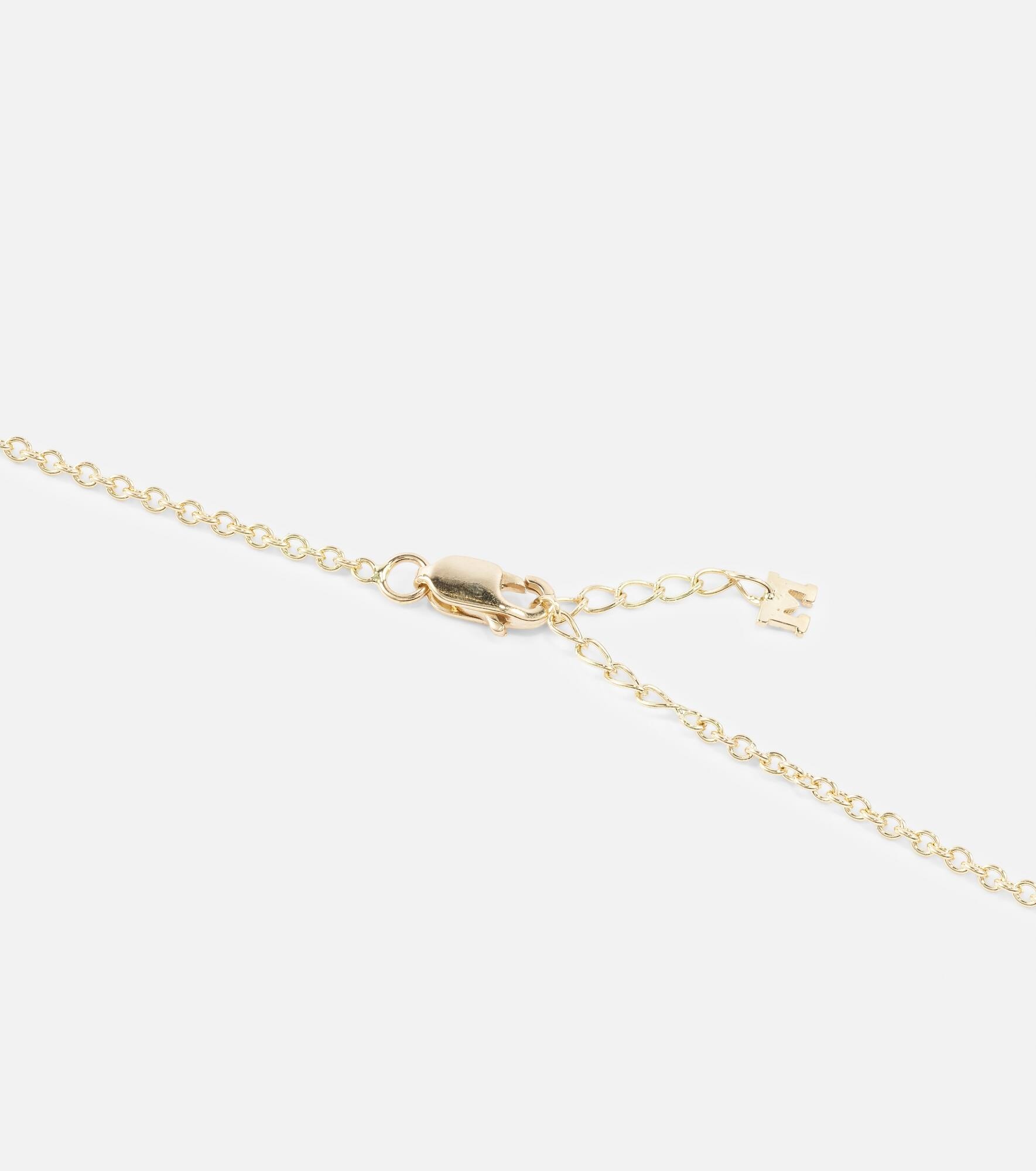 Dot 14kt gold necklace with diamond and pearl - 4