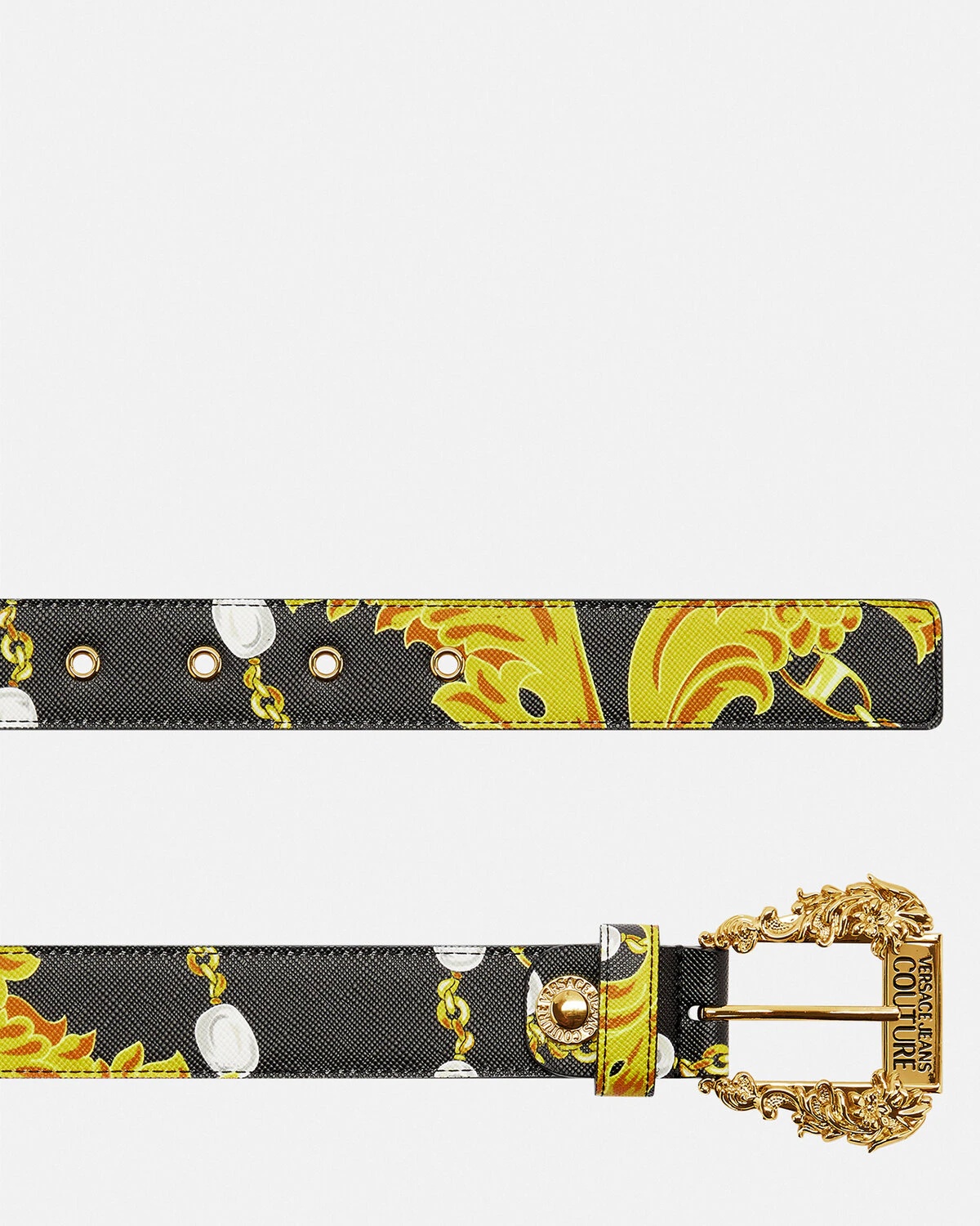 Chain Couture Baroque Buckle Thin Belt - 2