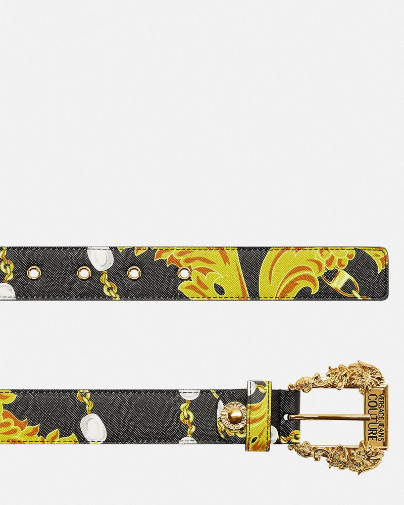VERSACE JEANS COUTURE Chain Couture Baroque Buckle Thin Belt outlook