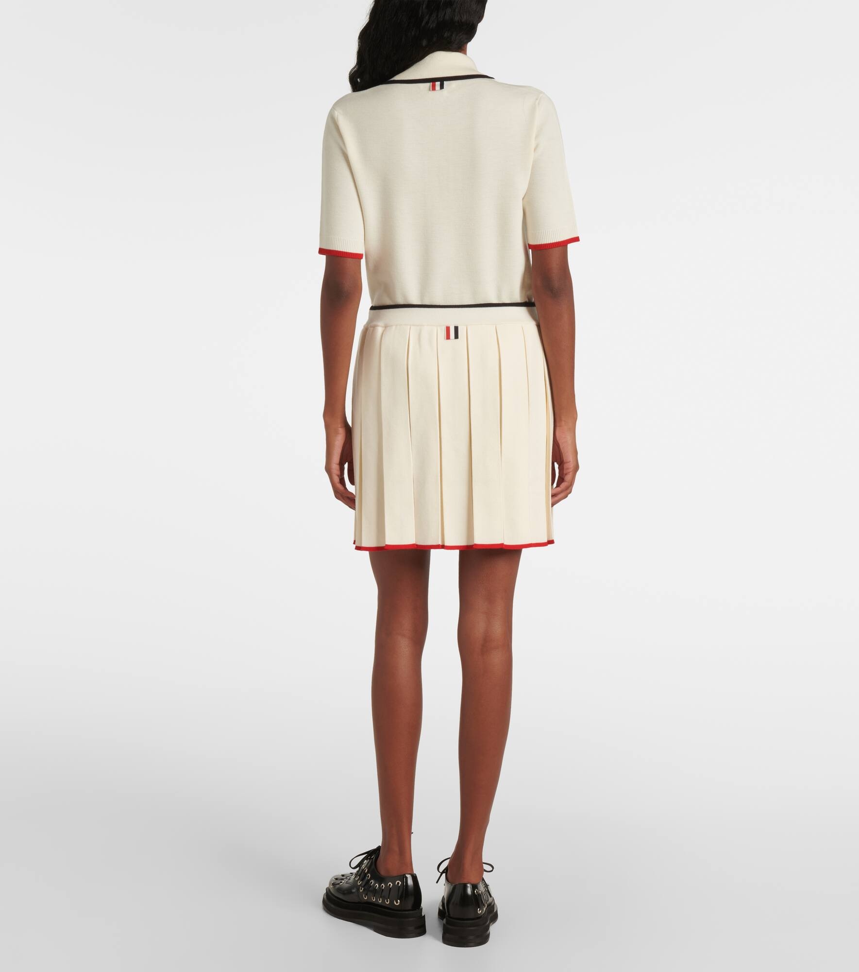 Pleated wool-blend miniskirt - 3