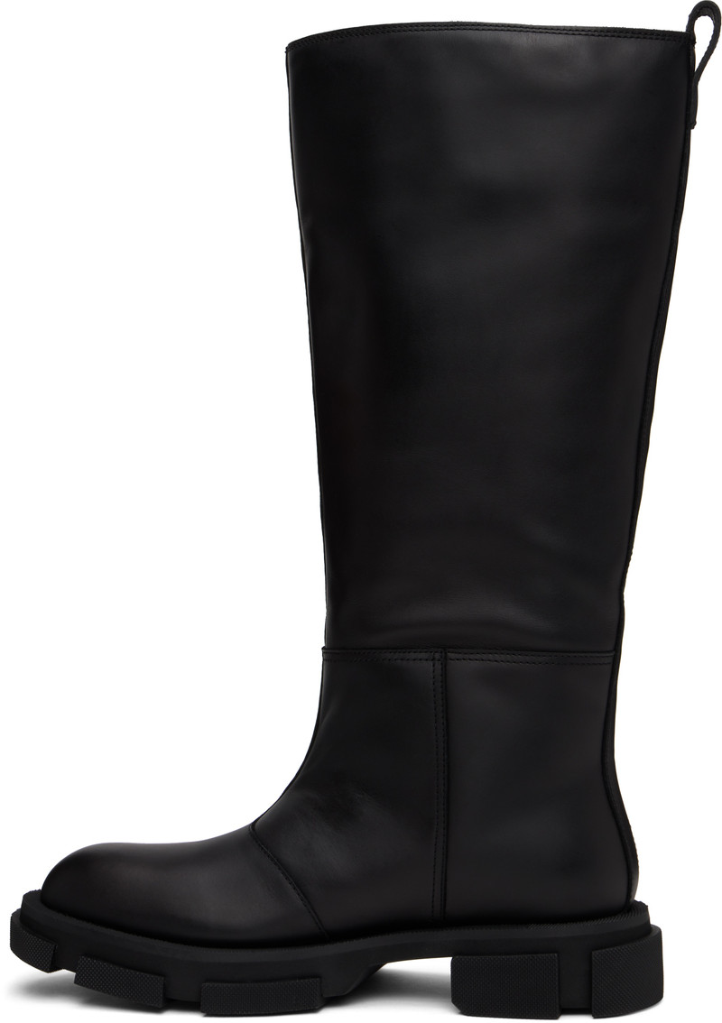 Black Gao Pierced Knee Boots 3