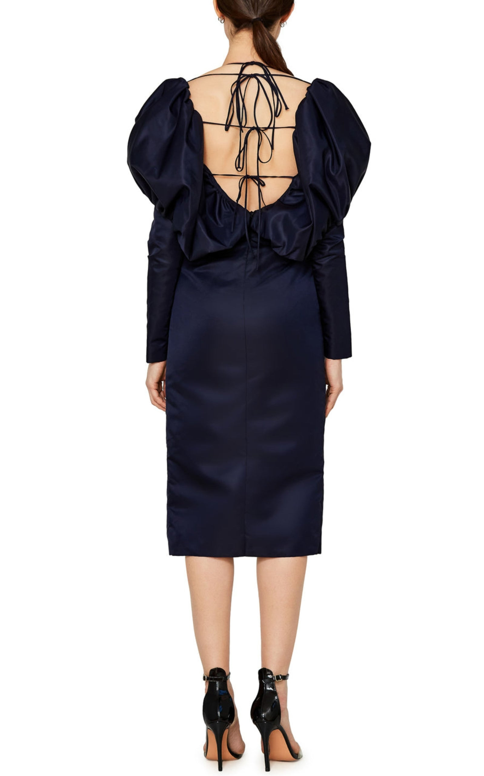 Puff Sleeve Midi Dress - 5