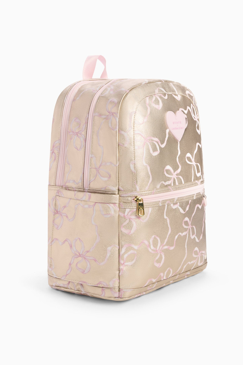 STATE x LoveShackFancy Gold Kane Double Pocket Backpack 4