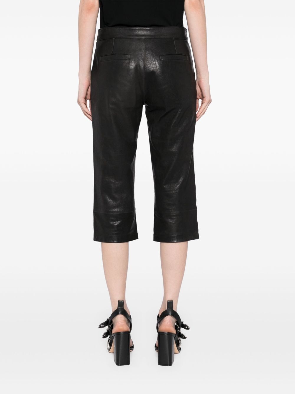 Downtown leather cropped trousers - 4