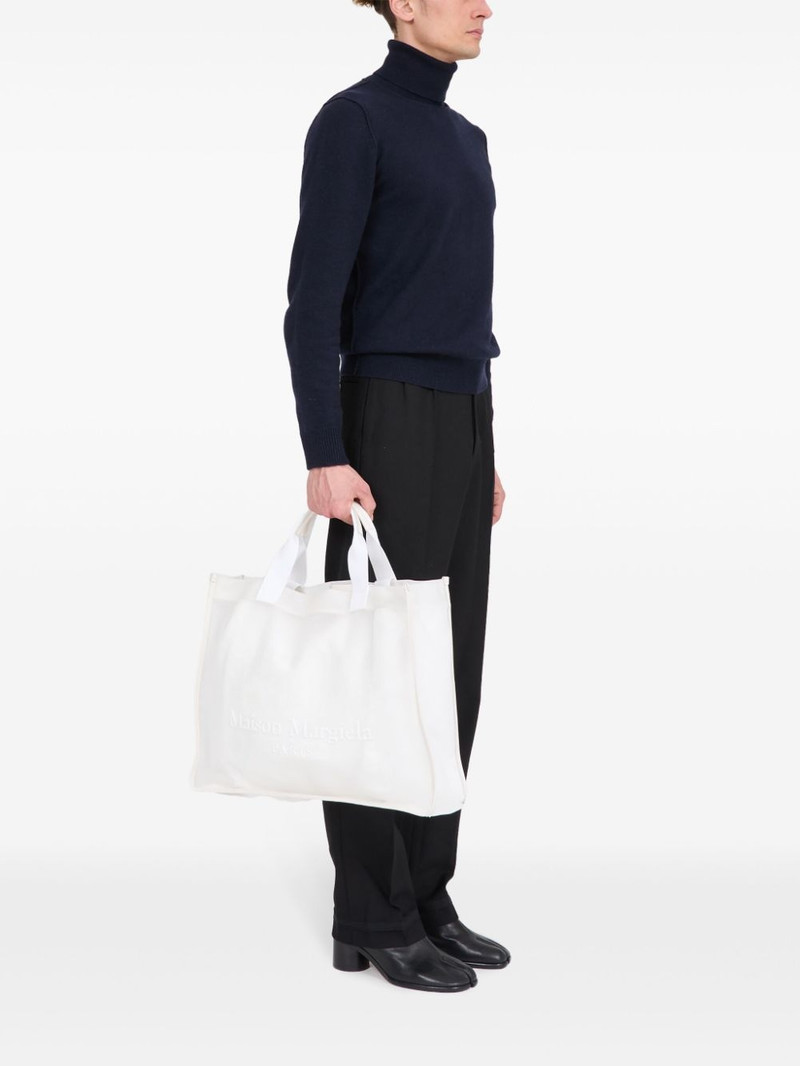 Maison Margiela large logo-embroidered tote bag outlook