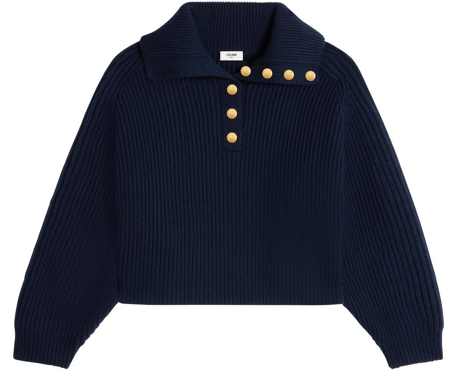 Vareuse sweater in ribbed wool and cashmere - 1