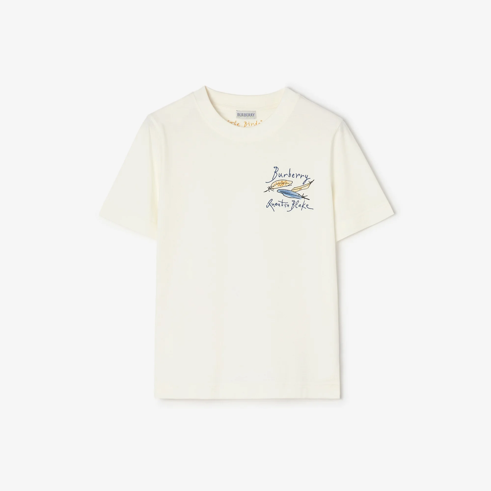 Feather Print Cotton T-shirt - 1