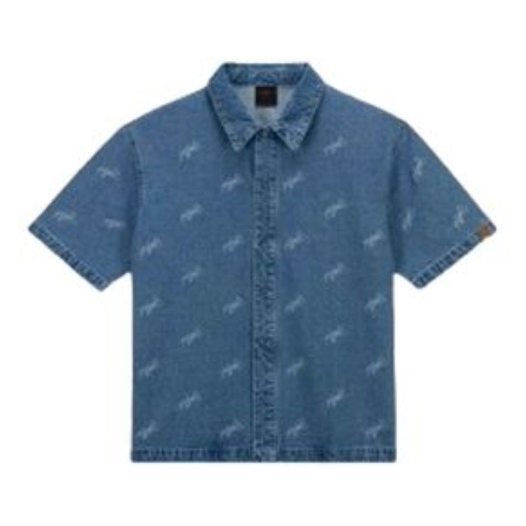Air Jordan Flight Denim Print Denim Shirt 'Blue' FN4654-436 - 1