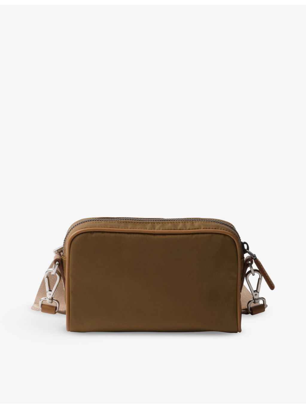 Re-Nylon brand-plaque leather and recycled-nylon shoulder bag - 3
