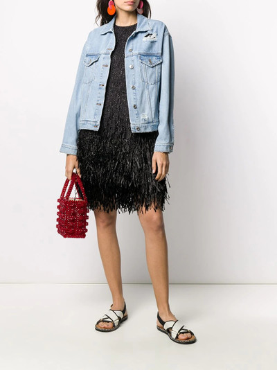 MSGM fringe-trimmed mini dress outlook