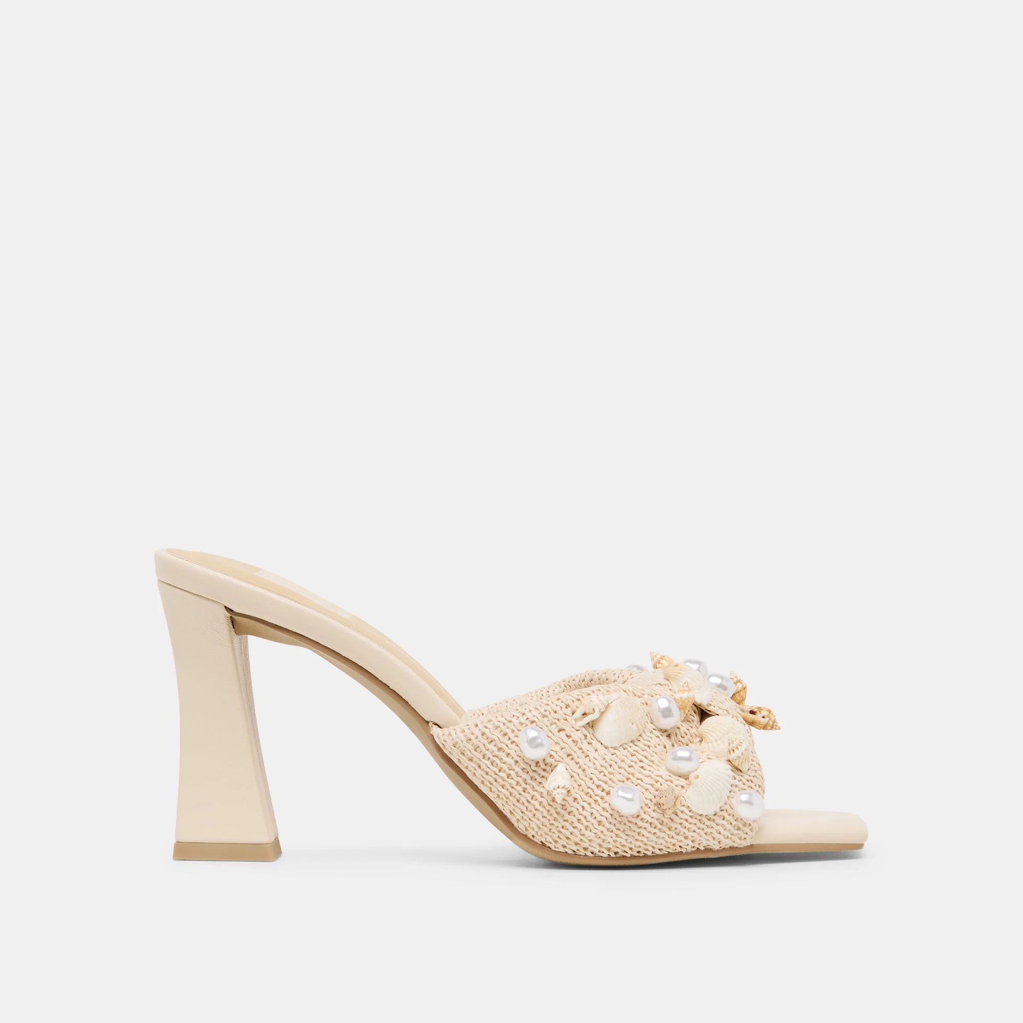TYLAH HEELS OATMEAL BEADED RAFFIA - 1