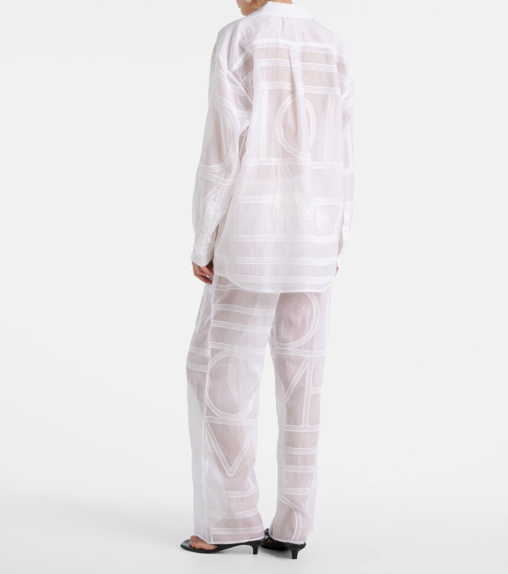 Embroidered cotton and silk voile shirt - 3