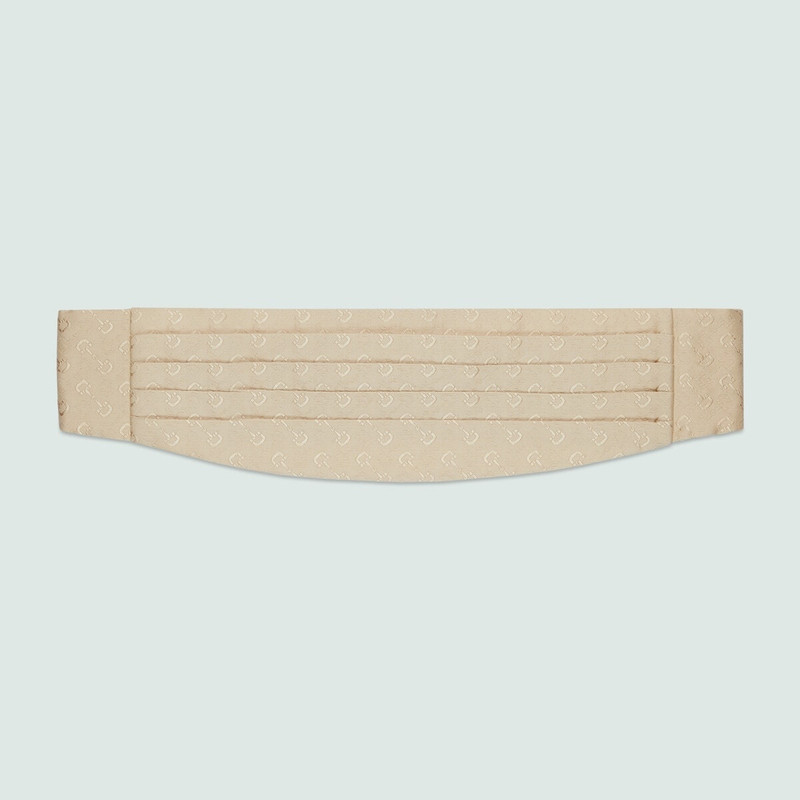 Wool silk Horsebit jacquard cummerbund 1