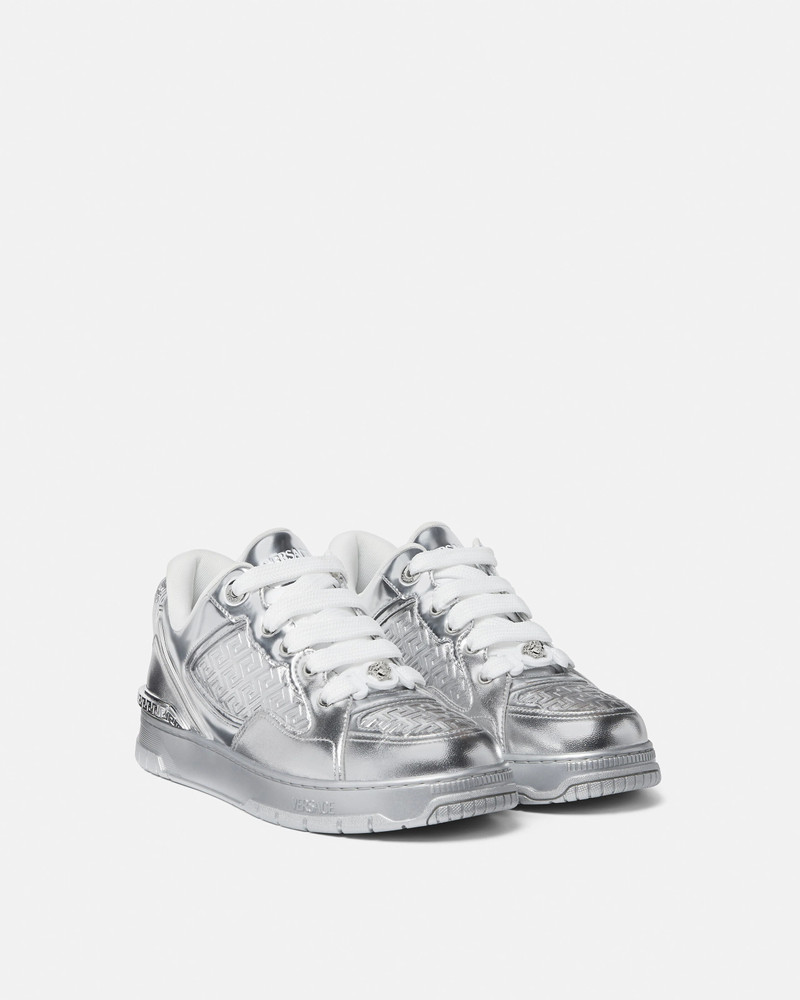 VERSACE Biggie Basket Metallic Sneakers outlook