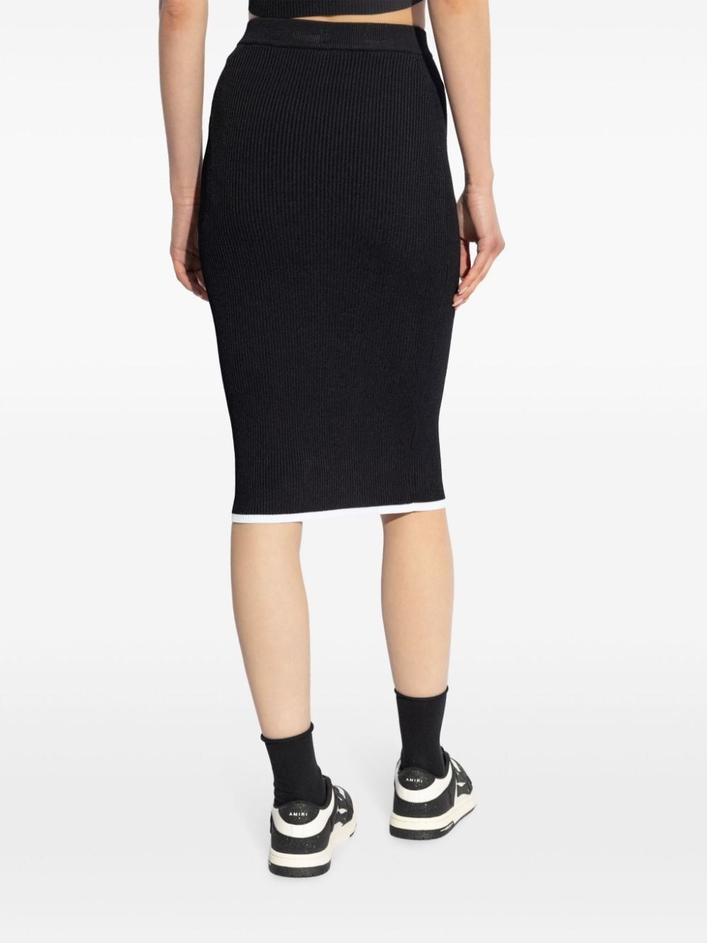 Ma logo-embroidered midi skirt - 4