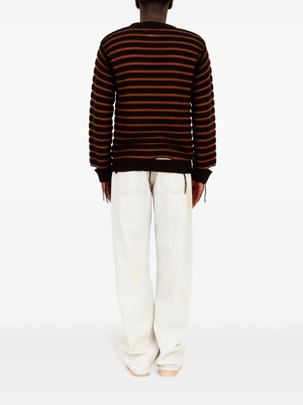 stripe-pattern jumper - 4