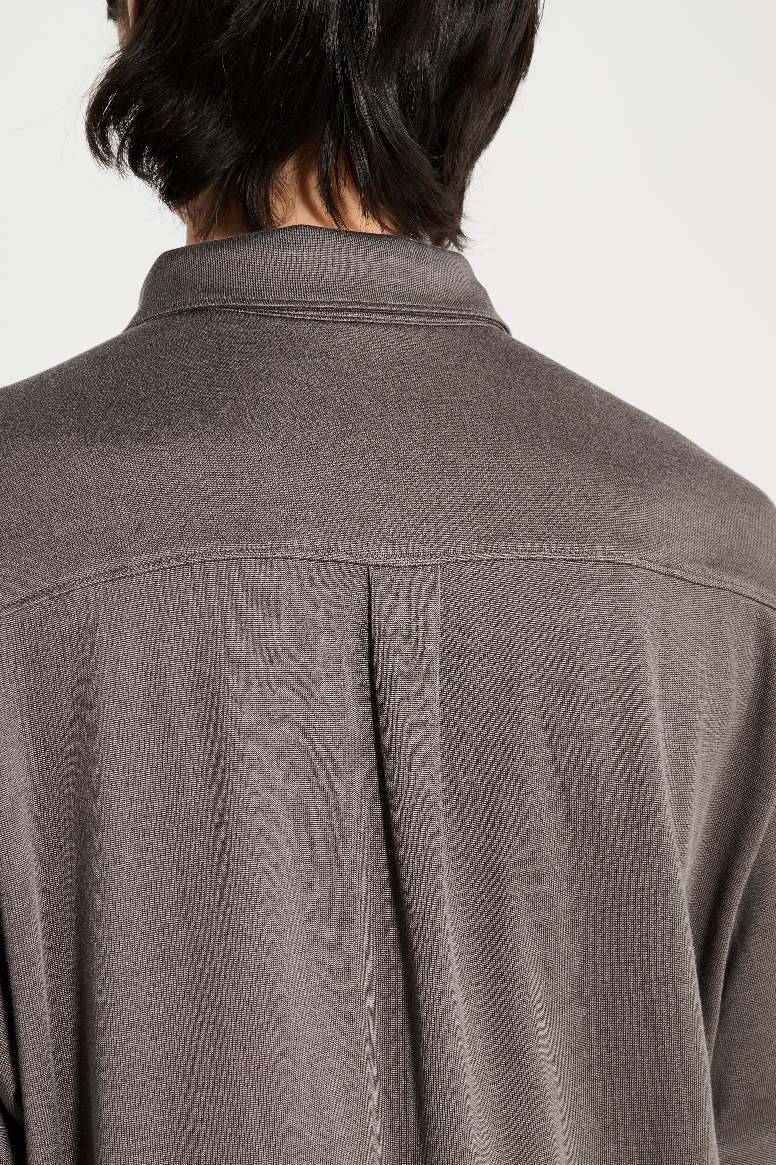 LADY WHITE CO. LS JERSEY BUTTON DOWN GREY OLIVE - 6