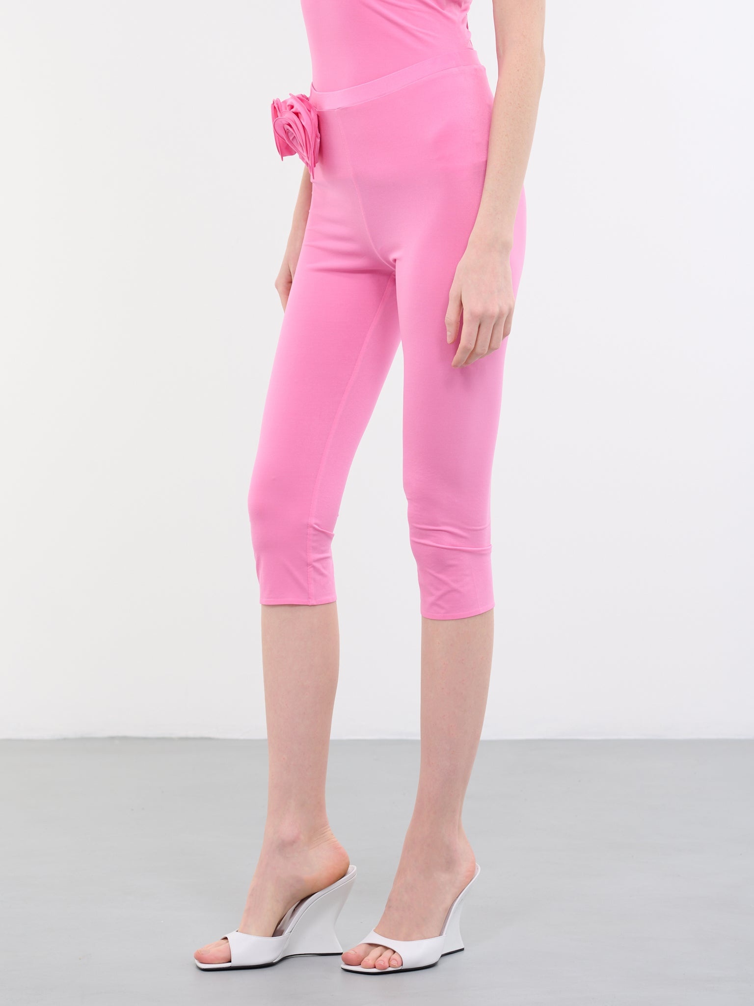 3D Rose Cropped Leggings - 2