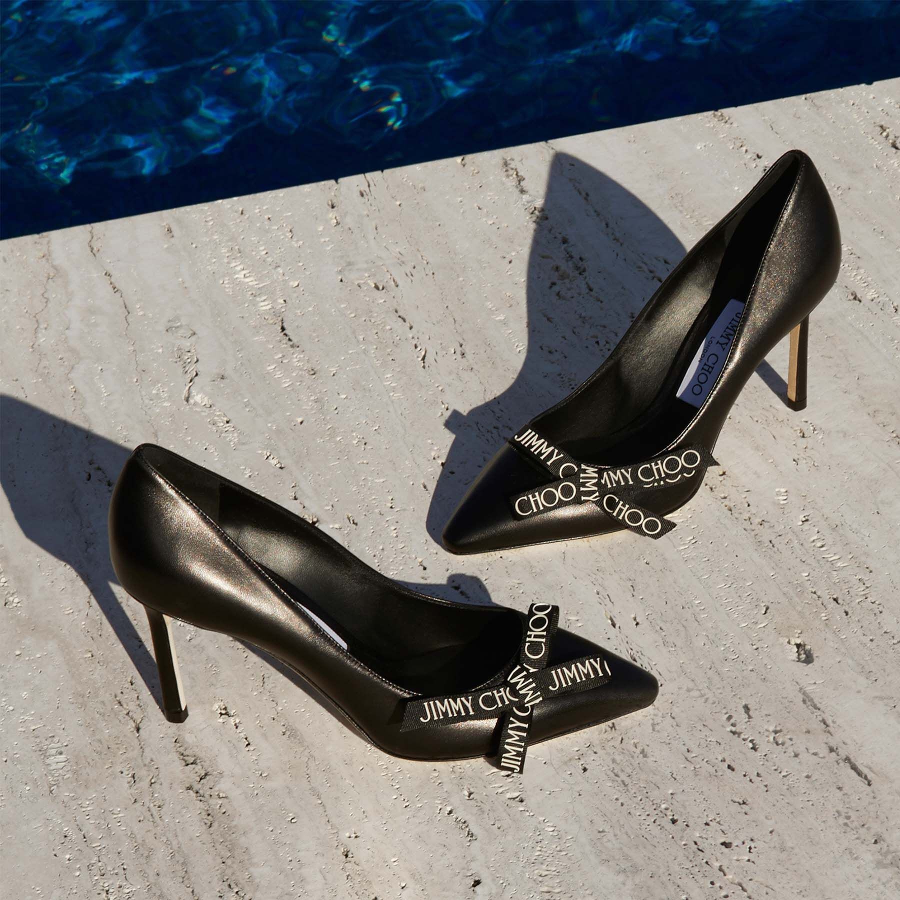 Romy 85
Black Nappa Leather Pumps with Jimmy Choo Bow - 7