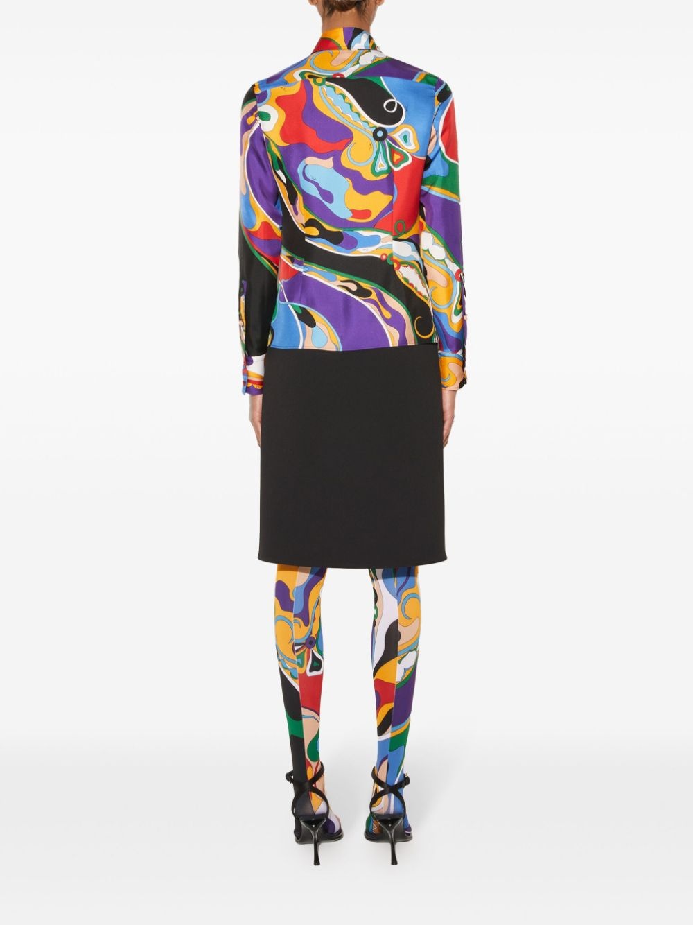 Orchidee-print silk-twill shirt - 4