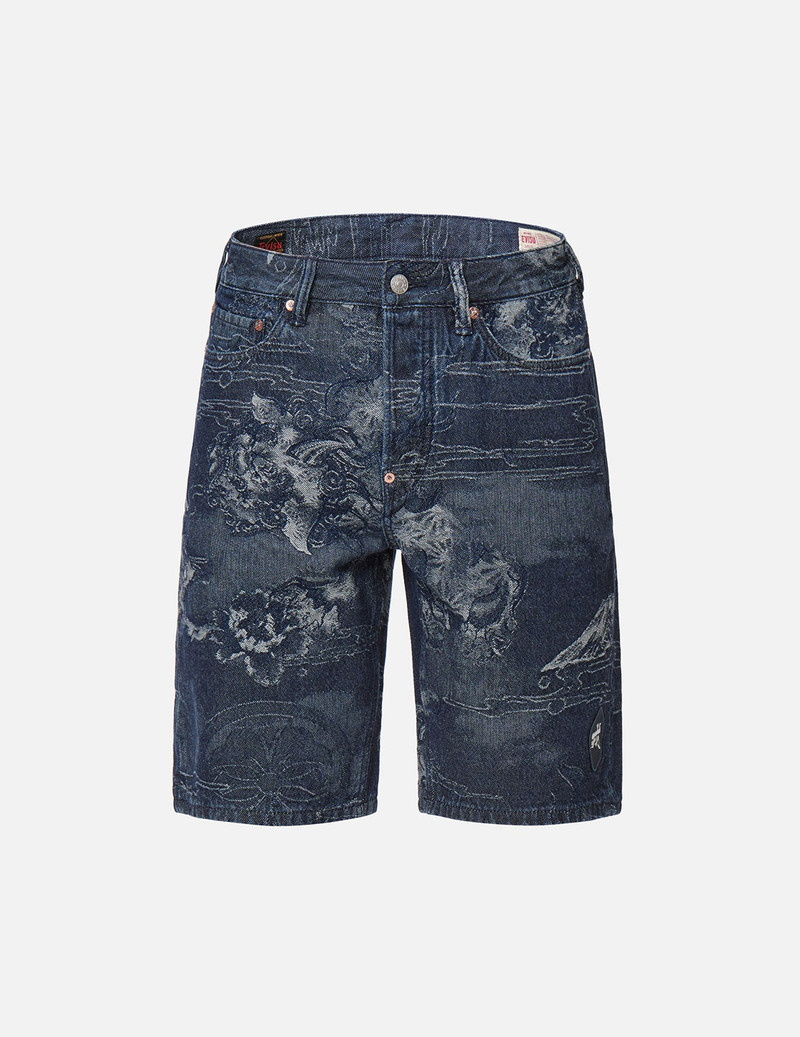KOMAINU JACQUARD DENIM SHORTS 1