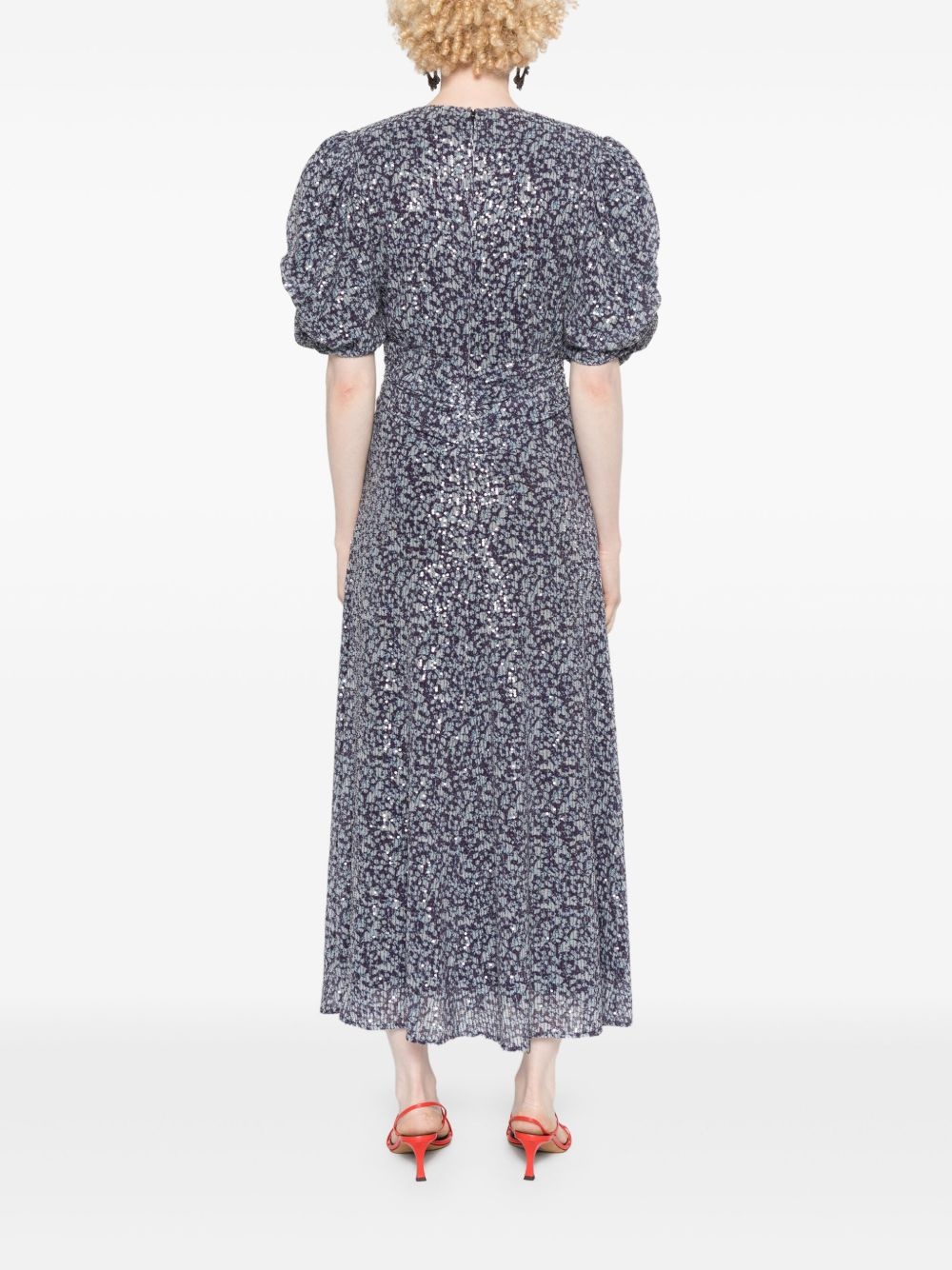 sequinned printed maxi dress - 4