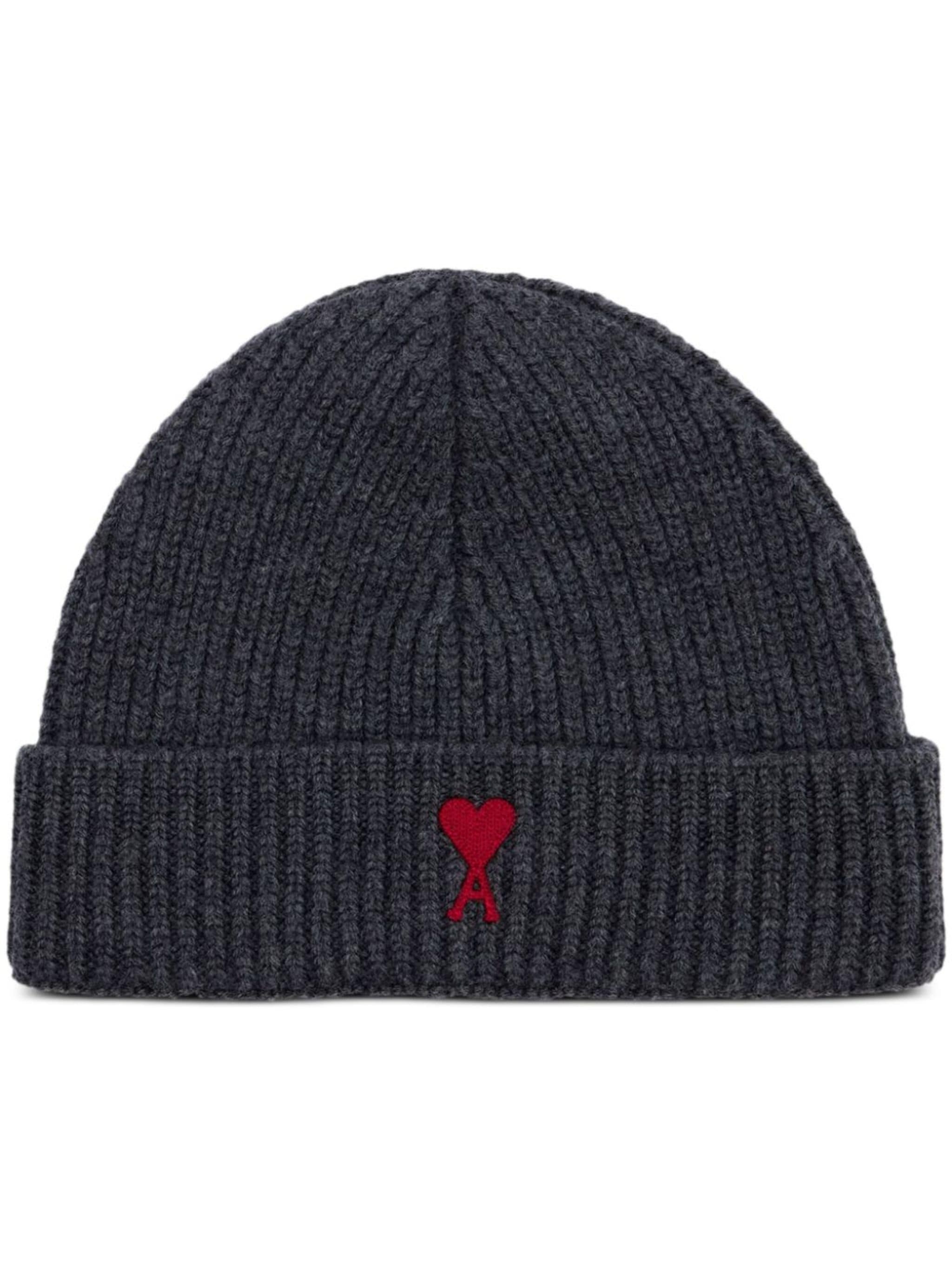 logo-embroidered ribbed-knit beanie - 1