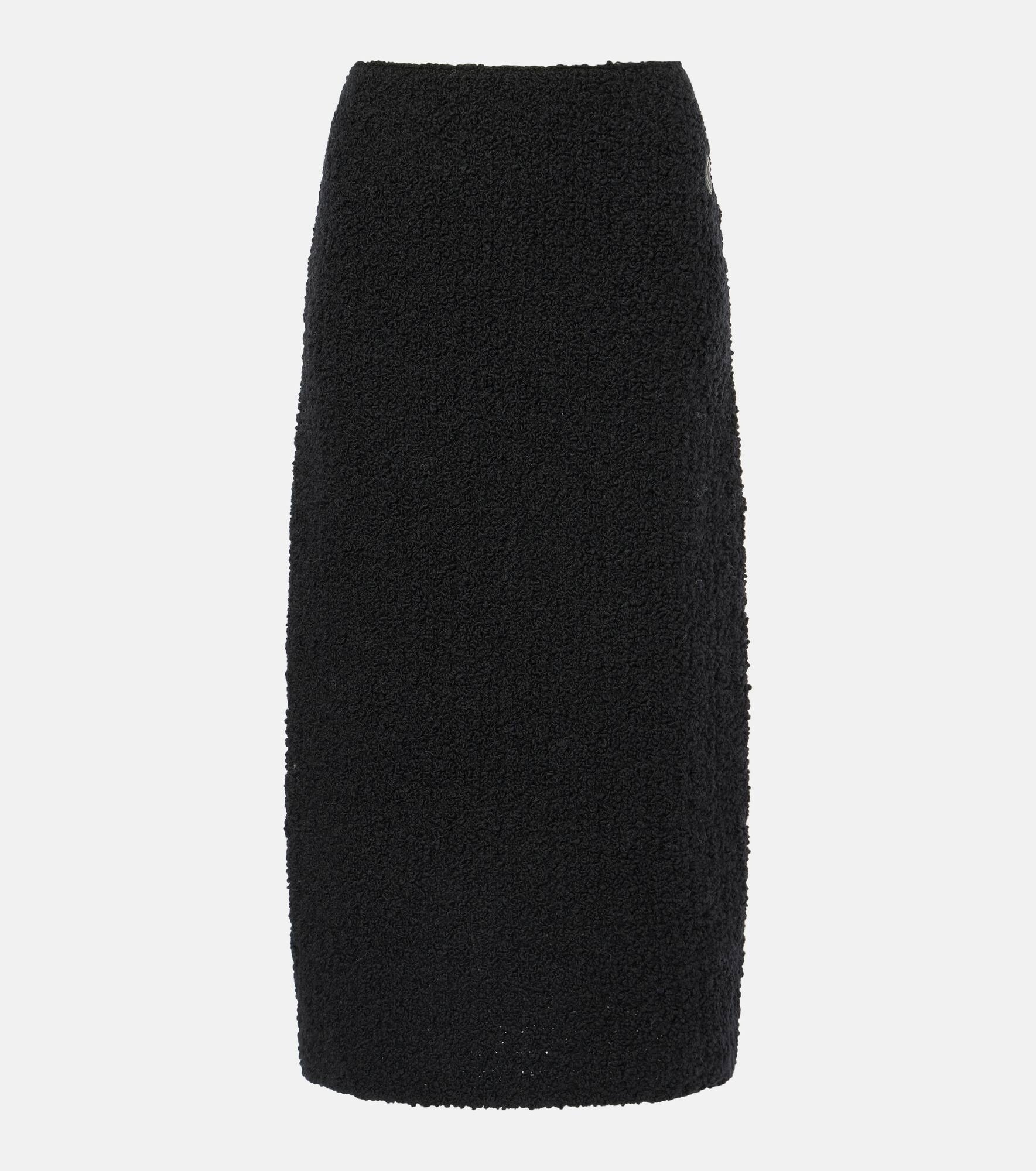 Wool-blend bouclé midi skirt - 1