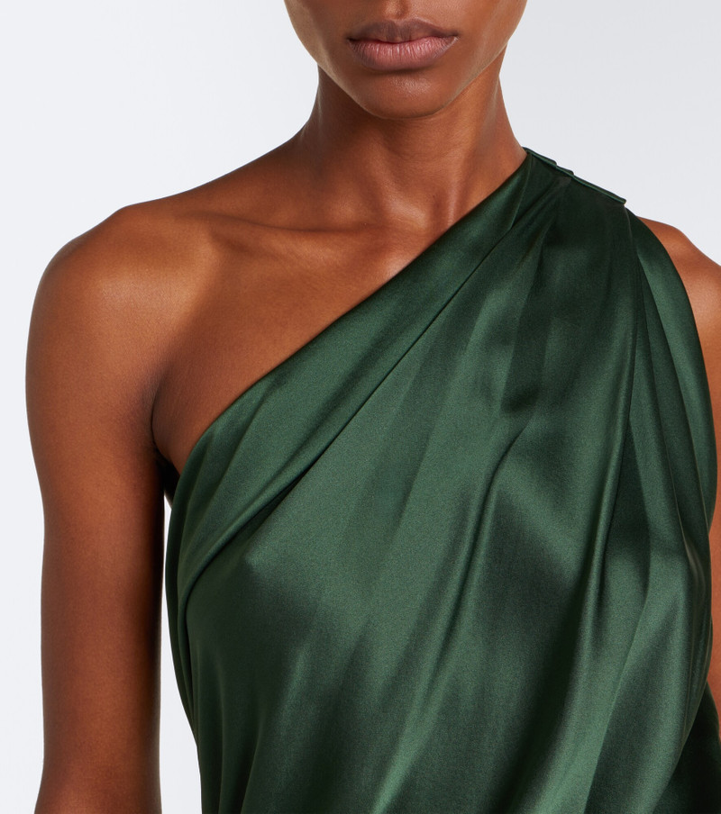 Draped one-shoulder silk satin gown 3