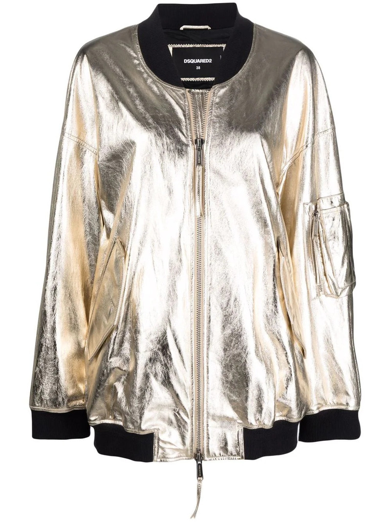 oversized metallic bomber jacket 1