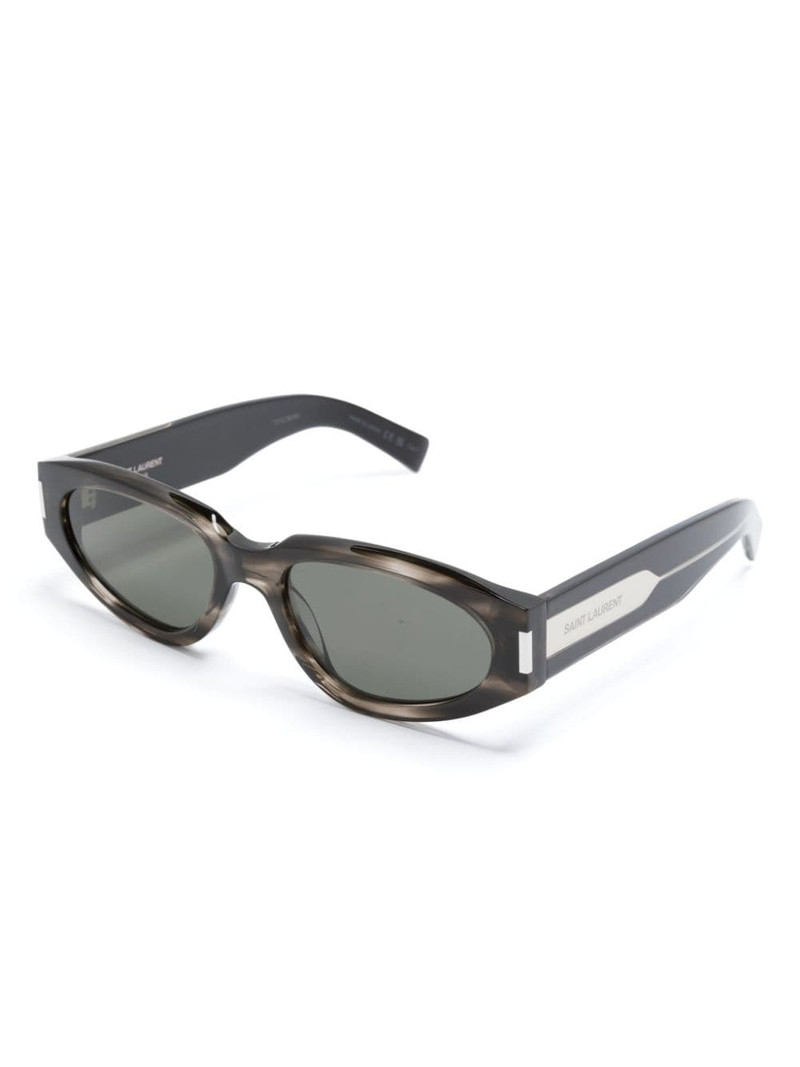 SAINT LAURENT tortoiseshell-effect oval-frame sunglasses outlook
