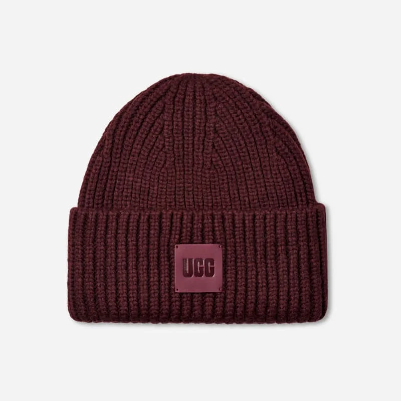 ® Women's Chunky Rib Beanie Acrylic Blend in Wild Grape - 1