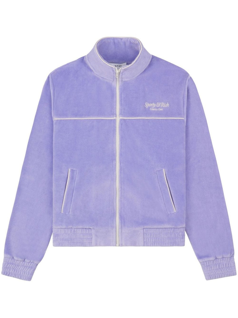 Script cotton velour track jacket 1