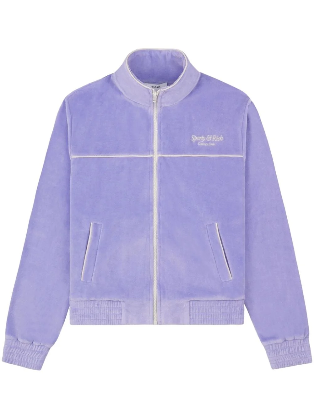 Script cotton velour track jacket - 1