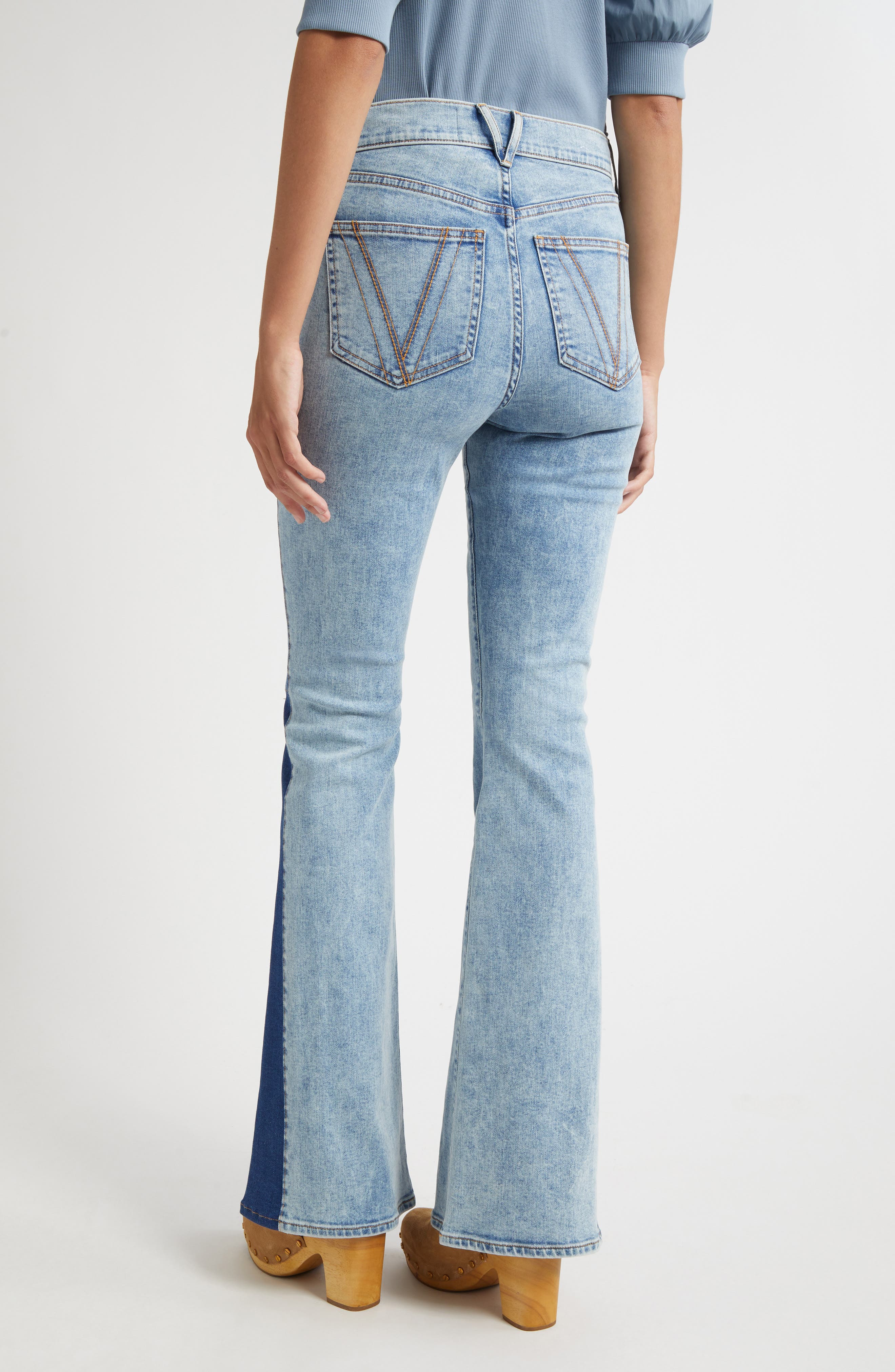 Veronica Beard Beverly High Waist Skinny Flare Jeans in Ripple Dust at Nordstrom - 3
