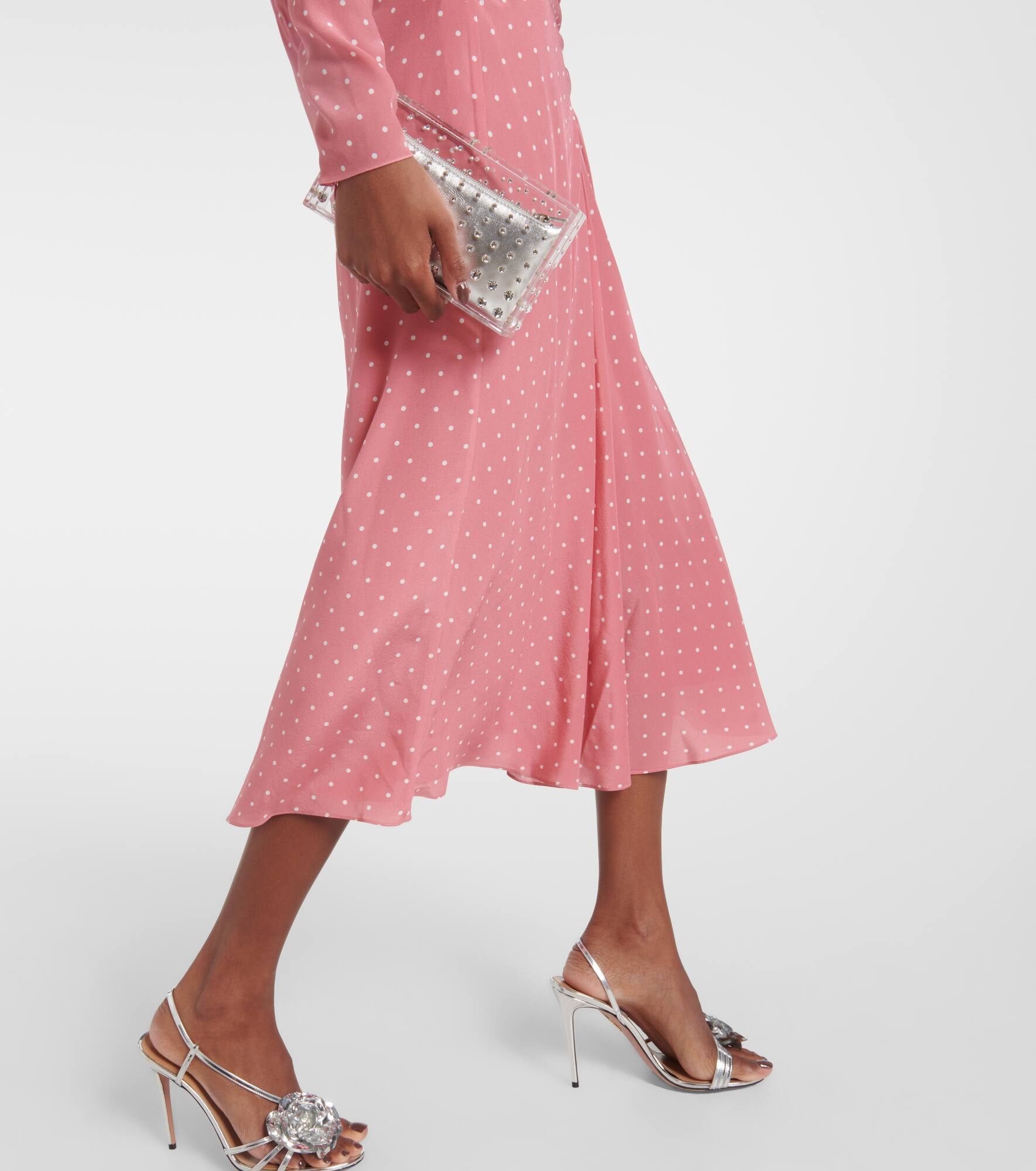 Polka-dot silk maxi dress - 5